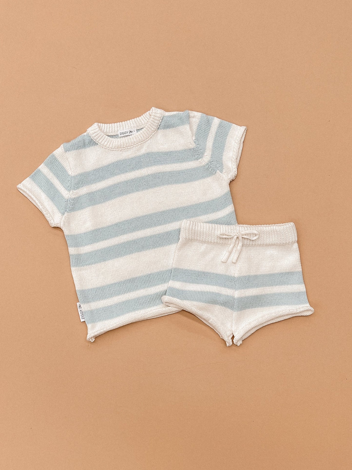 KNITTED TEE | CLOUD STRIPES