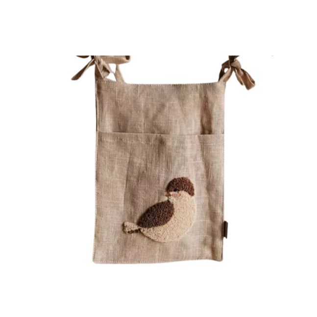 Uccello Decorate Linen Bag