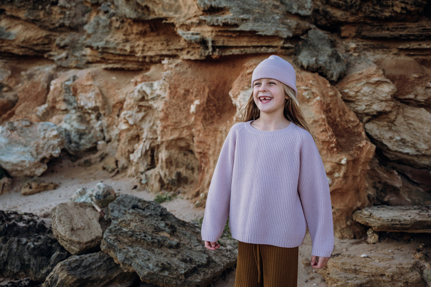 Raglan Merino Pull Over - Blush