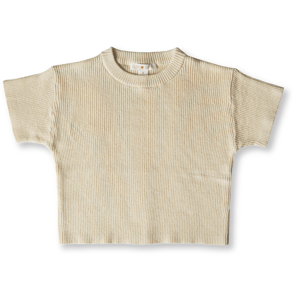 Hemp Ribbed Tee - Lemonade