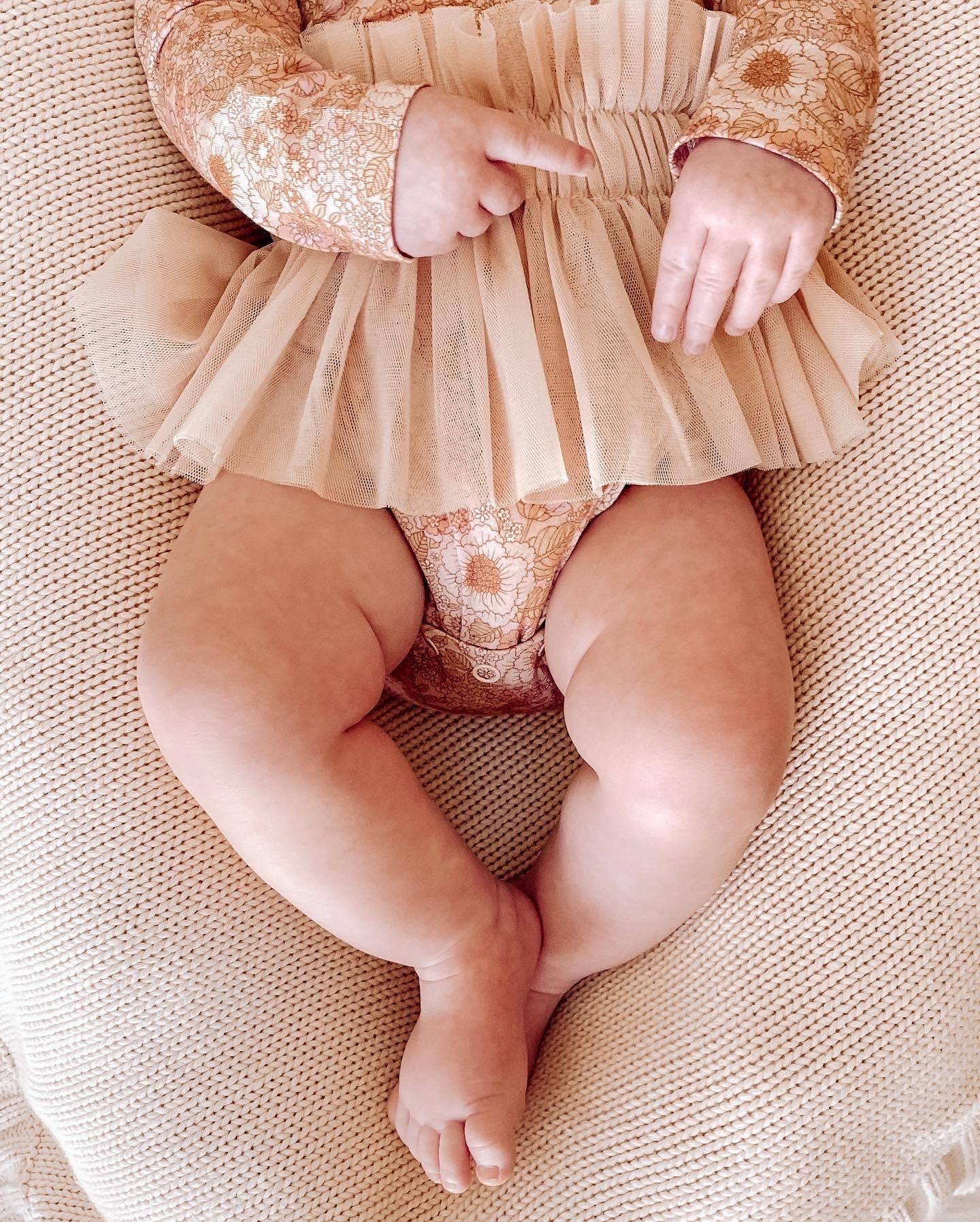 India & Grace - Organic LS Tutu Romper- Bloom Floral